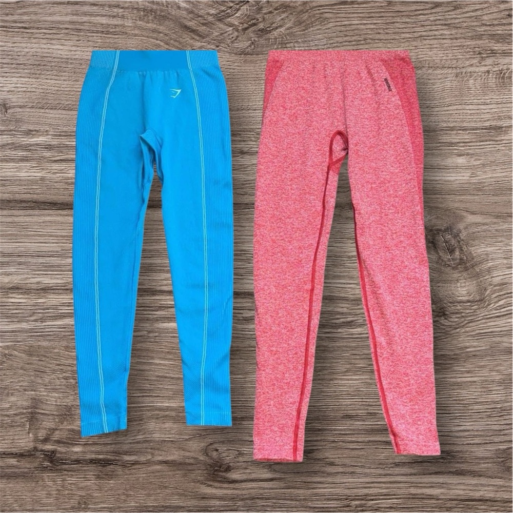 Gymshark Kids Leggings in Blue and Pink